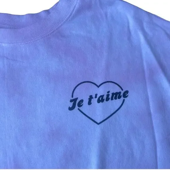 Mighty Fine Pink Tie-Dye “Je T’aime” Heart Graphic Oversized Sweatshirt - Medium - Picture 4 of 10